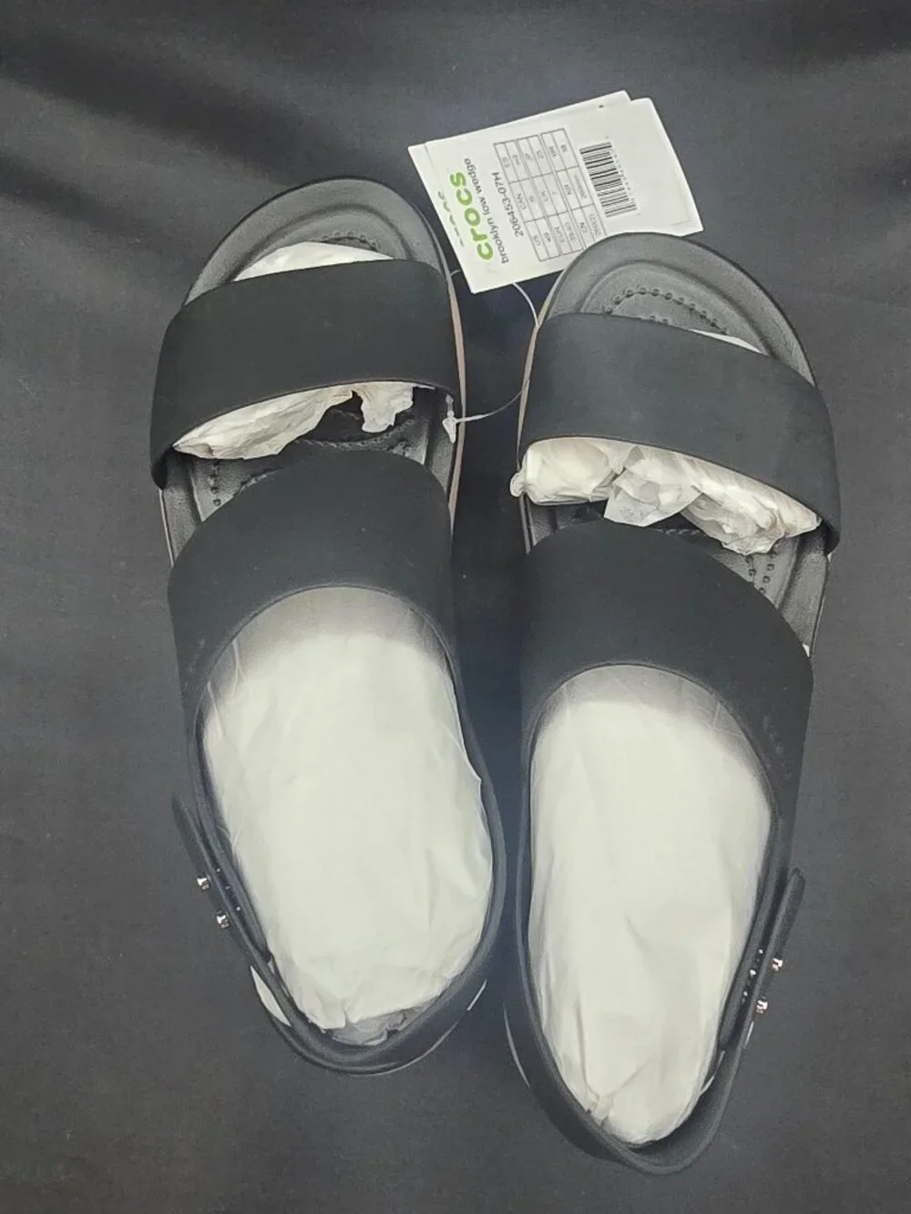 Crocs Brooklyn Low Wedge Black Mushroom Women's 9
